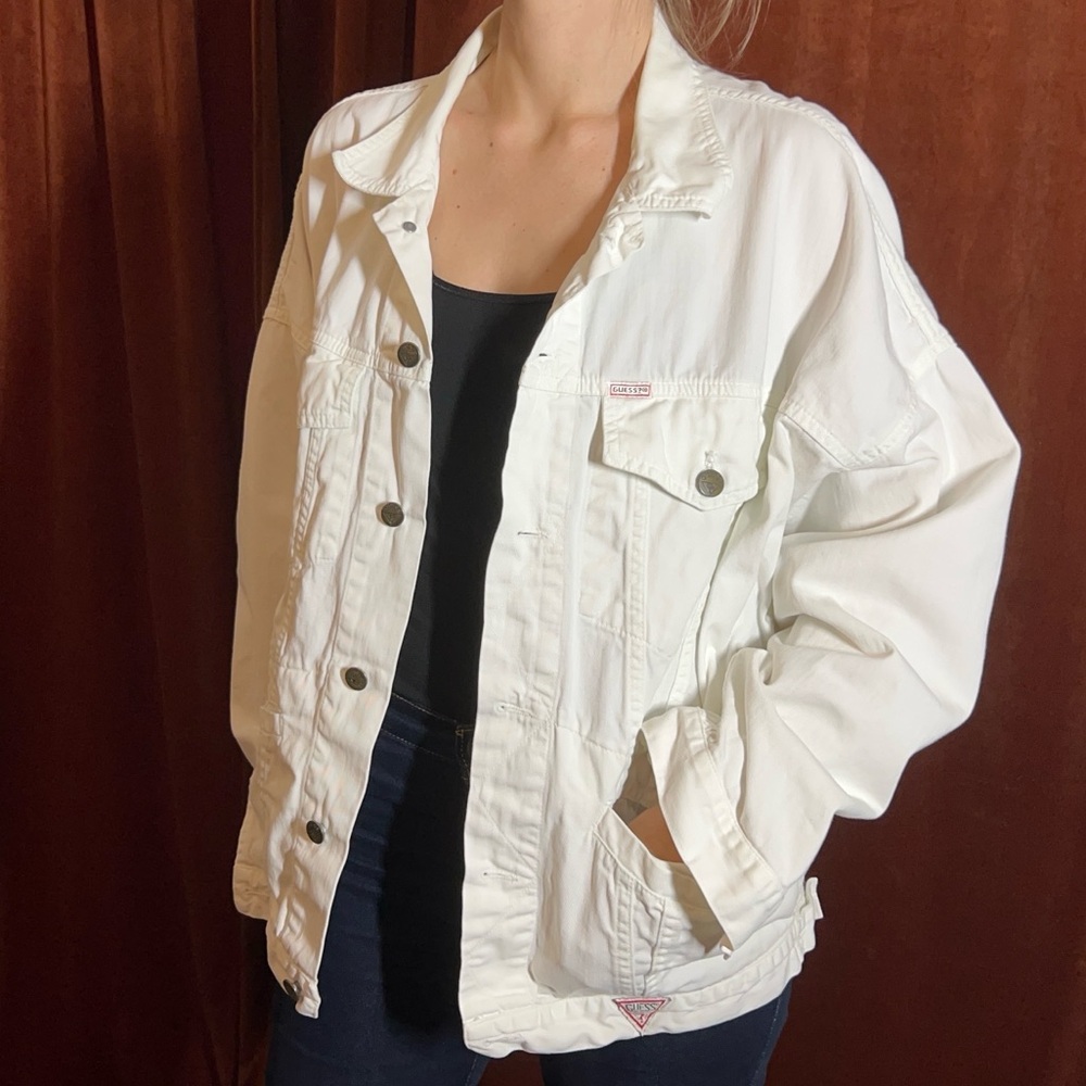 Guess VINTAGE 80s white denim jacket